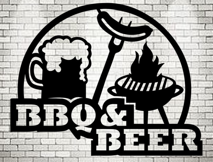 EMA-PC-004 BBQ and Beer Plasma Cut Sign 45cm x 36cm