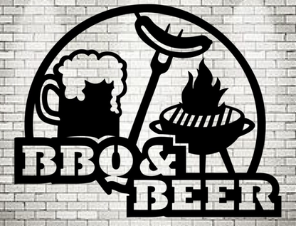 EMA-PC-004 EMA-PC-004 BBQ and Beer Plasma Cut Sign 45cm x 36cm