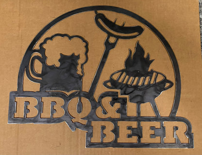 EMA-PC-004 EMA-PC-004 BBQ and Beer Plasma Cut Sign 45cm x 36cm