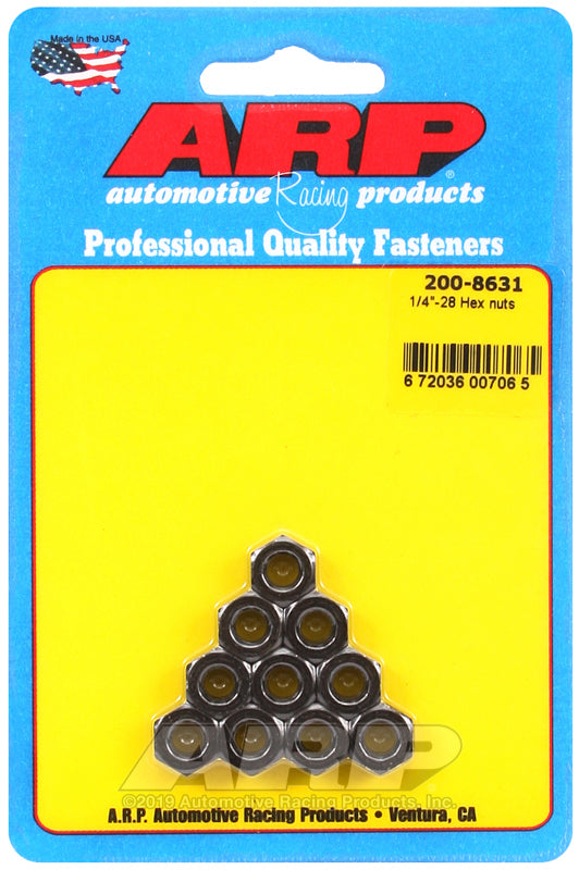 ARP Fasteners ARP200-8631 200-8631 1/4-28 Hex Nut Kit