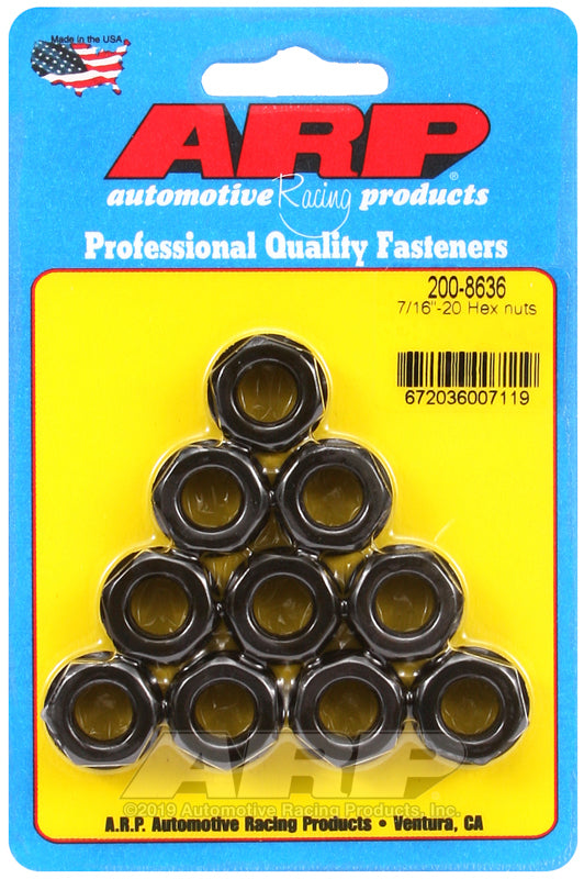 ARP 200-8636 7/16-20 Hex Nut Kit