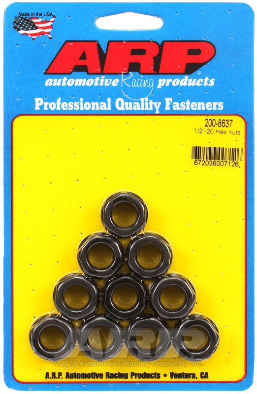 ARP 200-8637 1/2-20 Hex Nut Kit