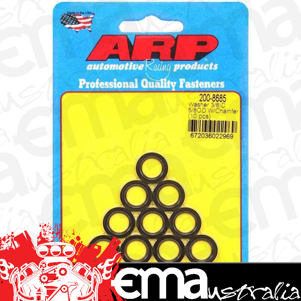 ARP 200-8685 3/8 ID 5/8 OD Machined Chamfer Black Washers