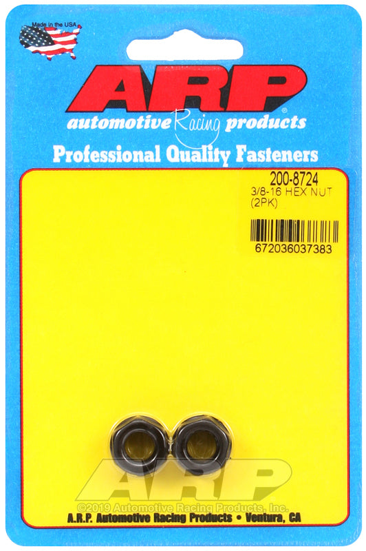 ARP 200-8724 3/8-16 Black Hex Nut Kit