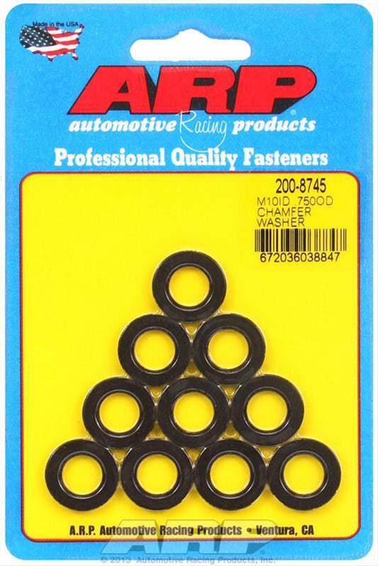 ARP 200-8745 M10 ID .750 OD Chamfer Black Washers