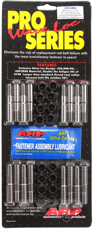 ARP 235-6403 BB Chevy 7/16" Pro Wave-Loc Rod Bolt Kit