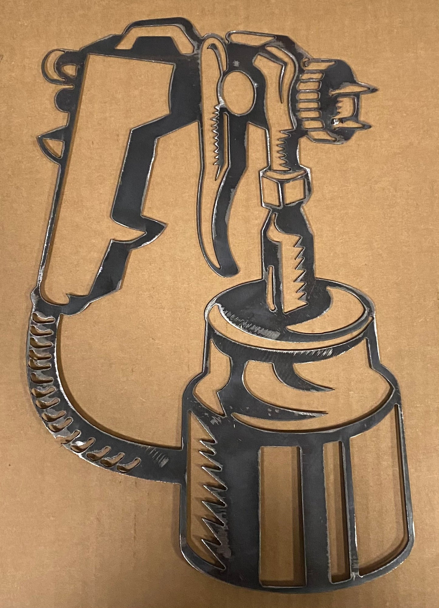 EMA-PC-014 Spraygun Plasma Cut Sign 24cm x 39cm