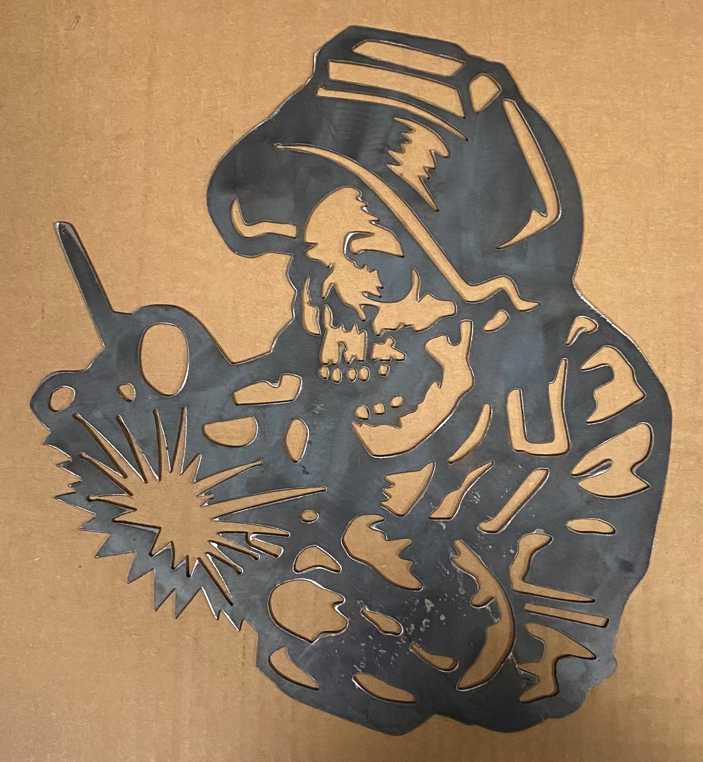 EMA-PC-017 Welding Skull Plasma Cut Sign 36cm x 32cm