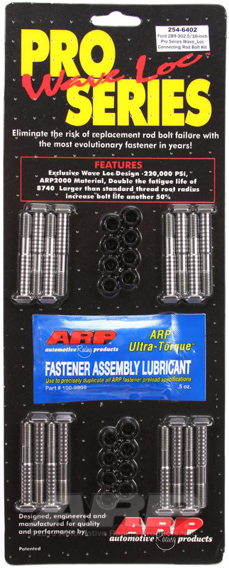 ARP 254-6402 SB Ford 289-302 Standard Wave-Loc Rod Bolt Kit