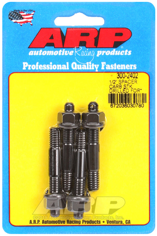 ARP 300-2402 1/2" Drilled Carburetor Spacer Stud Kit