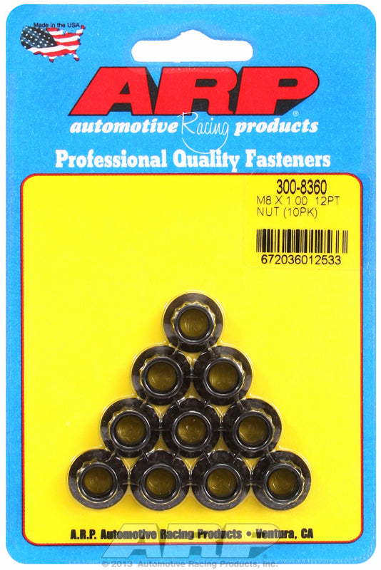 ARP 300-8360 M8 X 1.00 12PT Nut Kit