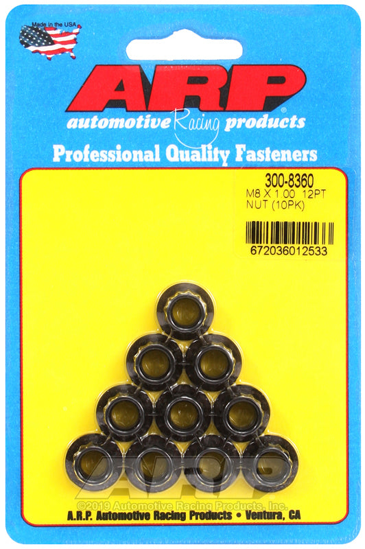 ARP 300-8360 M8 X 1.00 12PT Nut Kit
