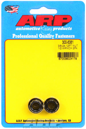 ARP 300-8381 3/8-24 1/2 Socket 12PT Nut Kit