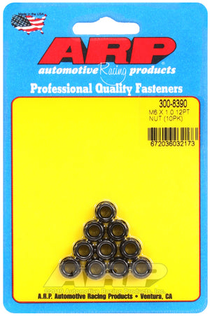 ARP 300-8390 M6 X 1.00 12PT Nut Kit