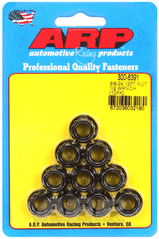 ARP 300-8391 3/8-24 1/2 Socket 12PT Nut Kit