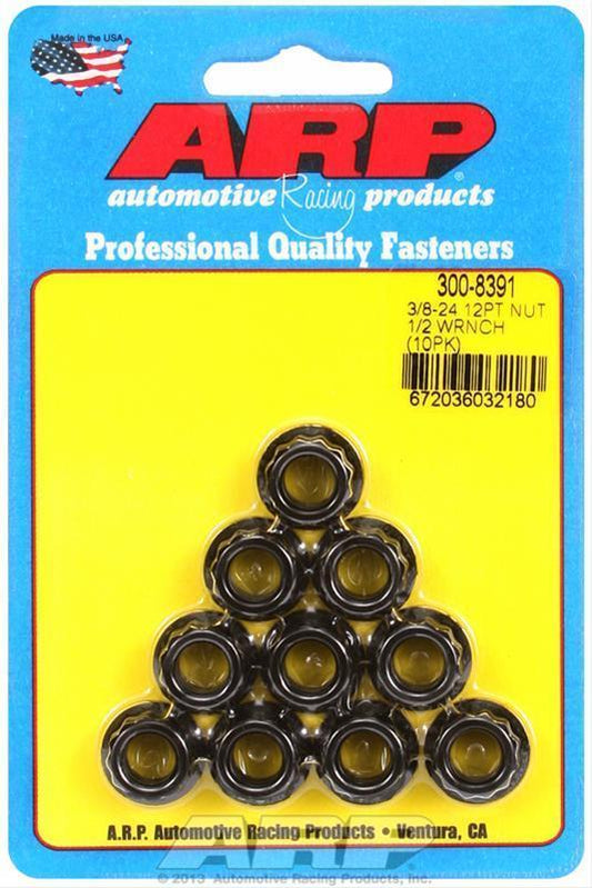 ARP 300-8391 3/8-24 1/2 Socket 12PT Nut Kit