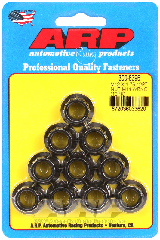 ARP 300-8396 M12 X 1.75 M14 Socket 12PT Nut Kit