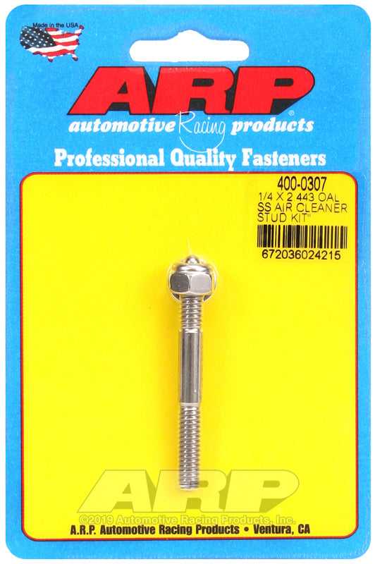 ARP 400-0307 1/4 X 2.443 SS Air Cleaner Stud Kit