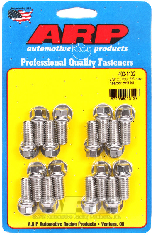 ARP 400-1102 3/8 X .750 SS Hex Header Bolt Kit