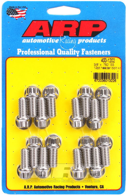 ARP 400-1202 3/8 X .750 SS 12PT Header Bolt Kit