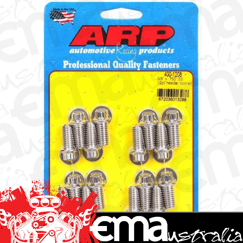 ARP Fasteners 400-1208 Stainless Steel 3/8"-16 0.750" UHL Header Bolts