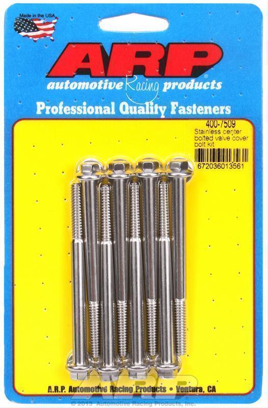 Chev small block with Centre Bolt Covers 400-7509 SS Center Bolted Valve Cover Kit ARP Fasteners ARP400-7509
