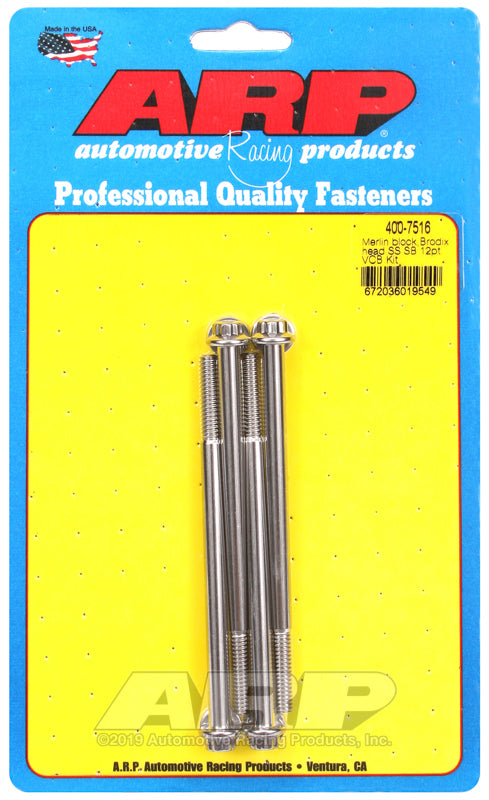 ARP 400-7516 Merlin Block Brodix Head SB 12PT Valve Cover Bolt Kit