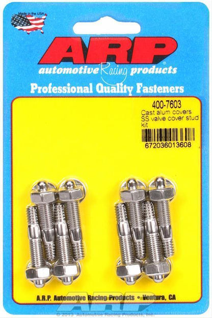 Universal Cast Alloy Rocker Covers Valve Cover Fastener Style: Stud 400-7603 Alum SS Kit ARP Fasteners ARP400-7603
