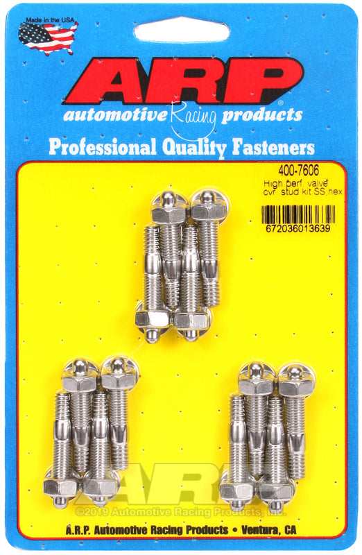 ARP 400-7606 Hi-Perf SS Hex Valve Cover Stud Kit