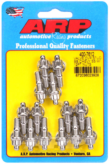 ARP 400-7612 BB Chevy Stamped Steel Covers SS 12 PT Valve Cover Stud Kit