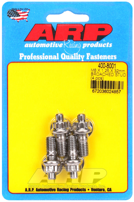 ARP 400-8001 M8 X 1.25 X 32mm Broached Stud Kit - 4Pcs