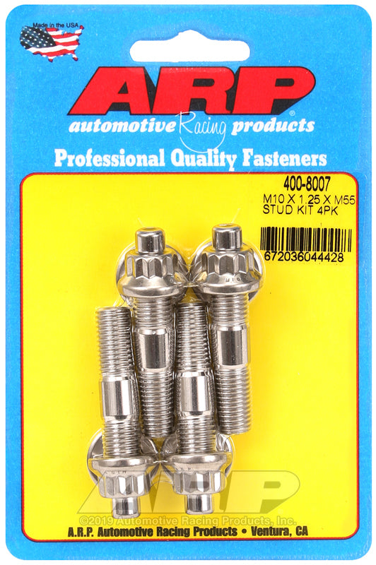 ARP 400-8007 M10 X 1.25 X 55mm Broached Stud Kit 4Pcs