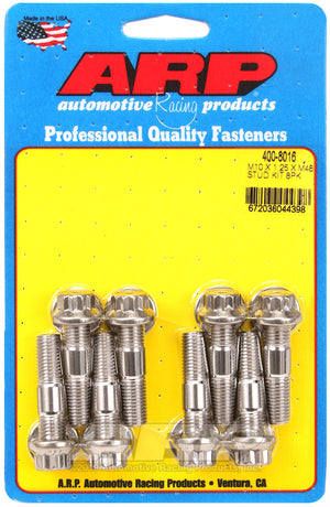 ARP 400-8016 M10 X 1.25 X 48mm Broached Stud Kit 8Pcs