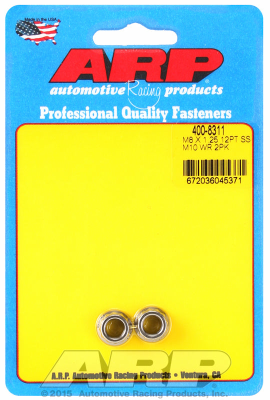 ARP 400-8311 M8 X 1.25 (M10 Wr) SS 12PT Nut Kit