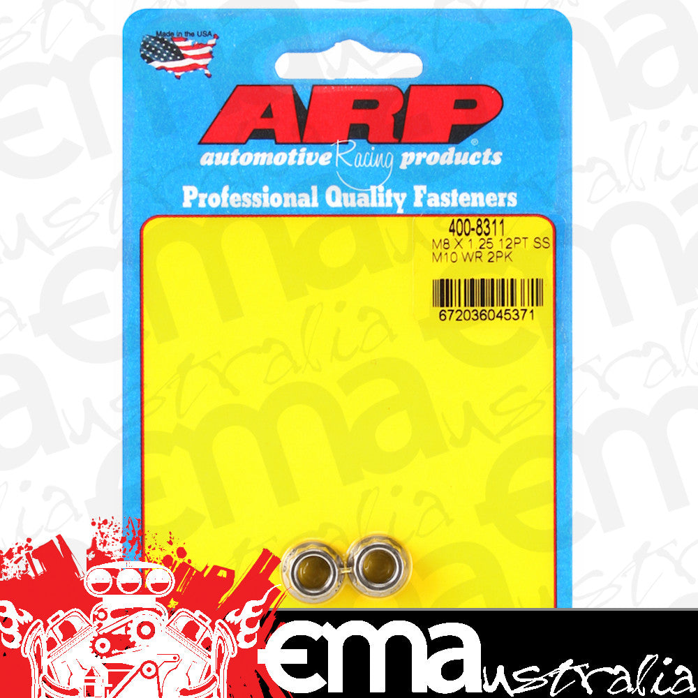 ARP 400-8311 M8 X 1.25 (M10 Wr) SS 12PT Nut Kit