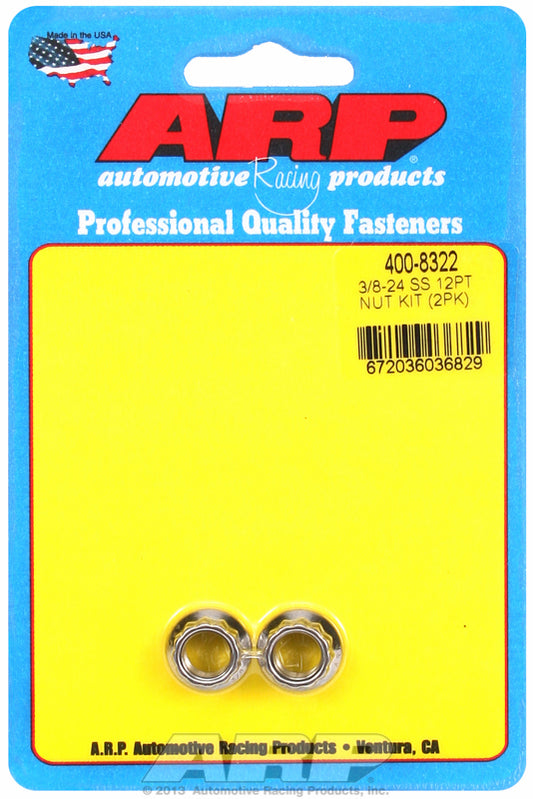 ARP Fasteners ARP400-8322 400-8322 3/8-24 SS 12PT Nut Kit