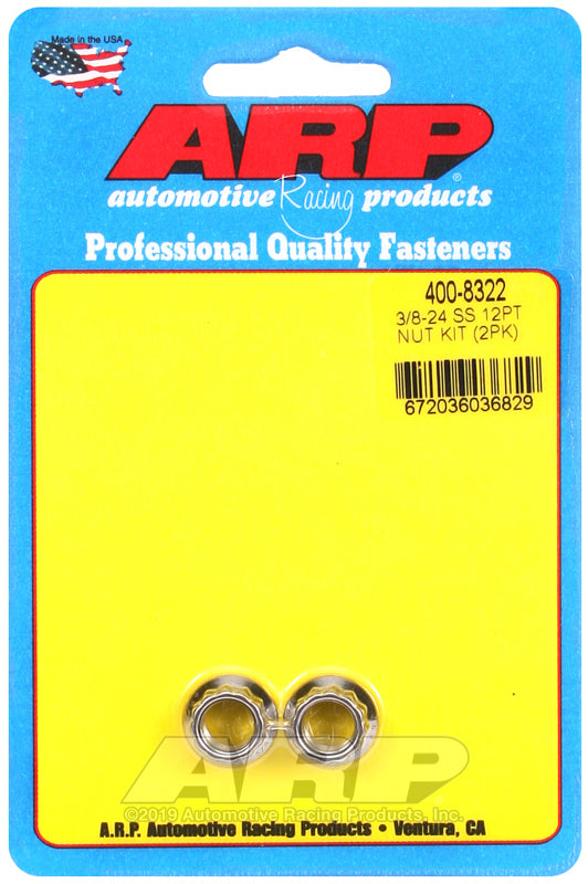 ARP Fasteners ARP400-8322 400-8322 3/8-24 SS 12PT Nut Kit