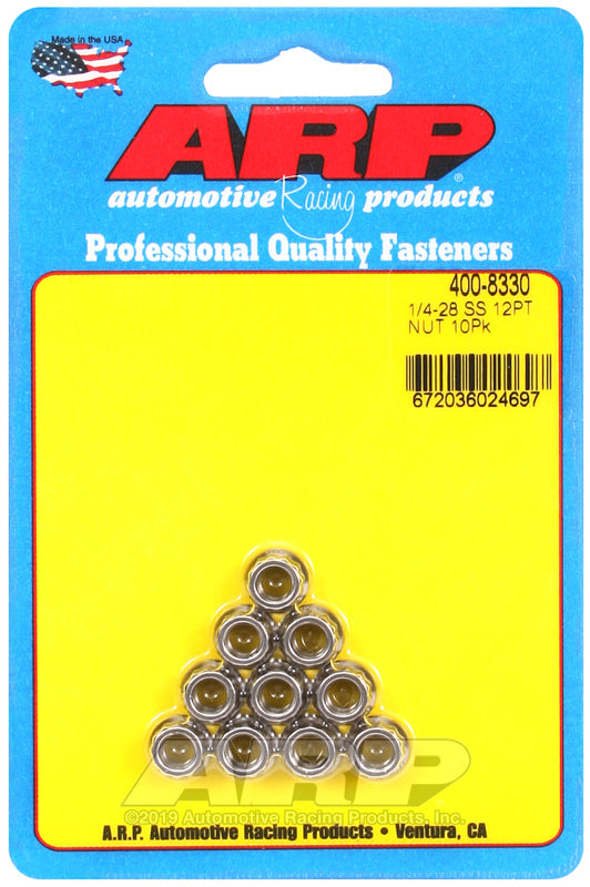 ARP 400-8330 1/4-28 SS 12PT Nut Kit