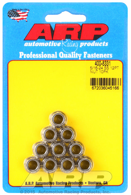ARP 400-8331 5/16-24 SS 12PT Nut Kit