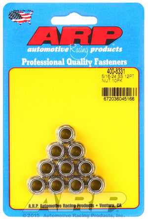 ARP 400-8331 5/16-24 SS 12PT Nut Kit