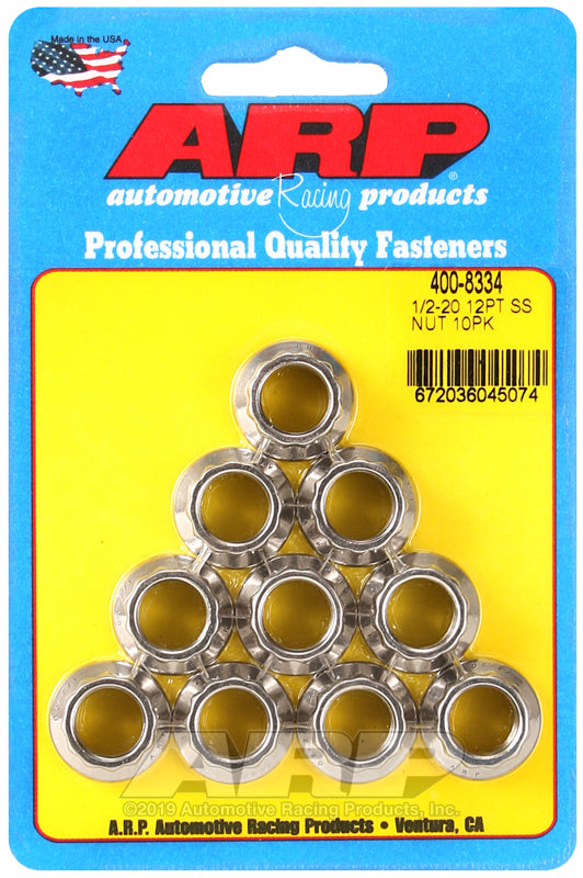 ARP 400-8334 1/2-20 SS 12PT Nut Kit
