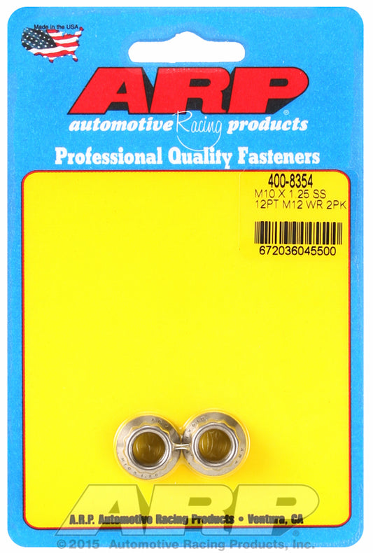 ARP 400-8354 M10 X 1.25 (M12 Wr) SS 12PT Nut Kit