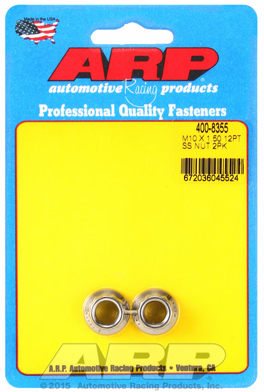ARP 400-8355 M10 X 1.50 (M12 Wr) SS 12PT Nut Kit