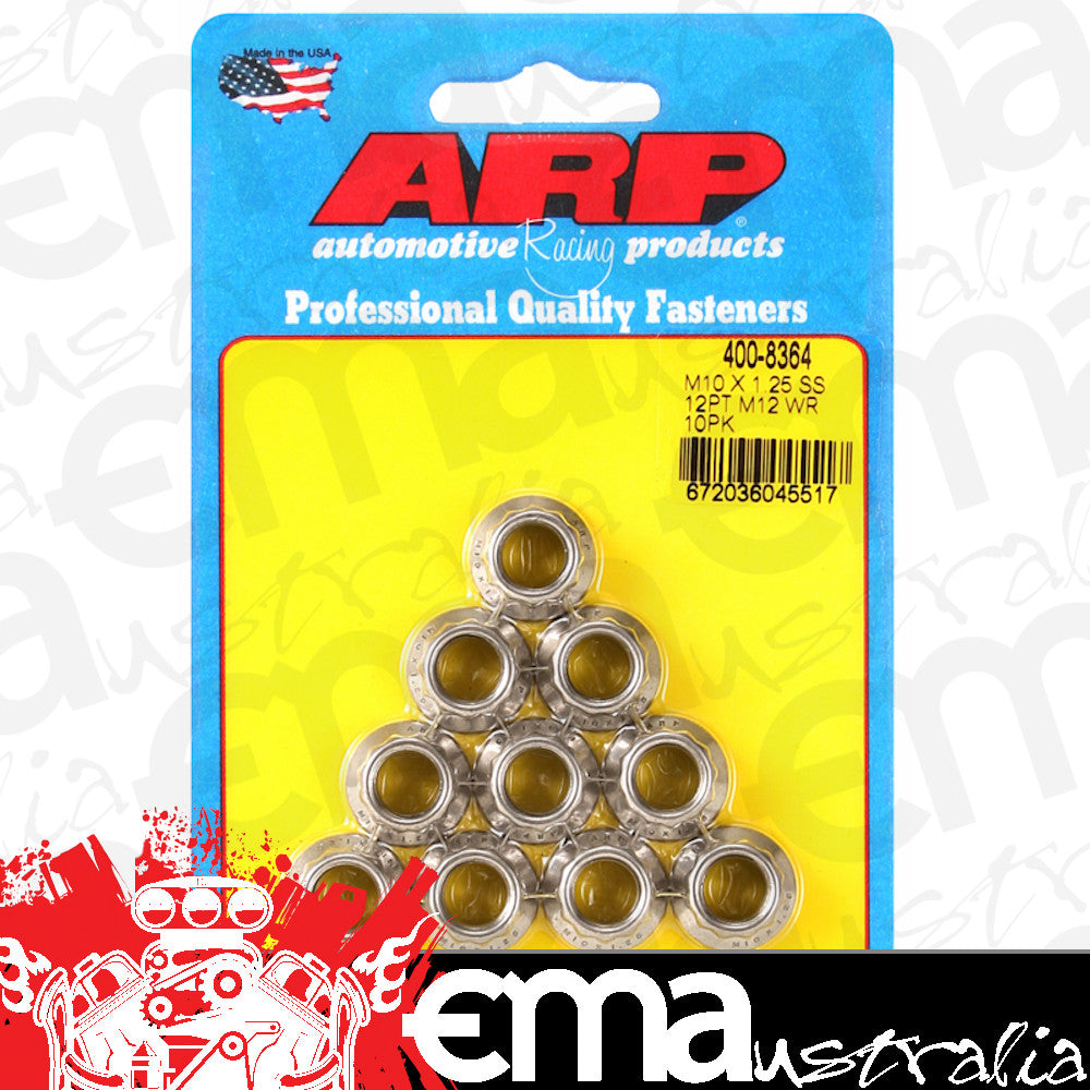 ARP 400-8364 M10 X 1.25 (M12 Wr) SS 12PT Nut Kit
