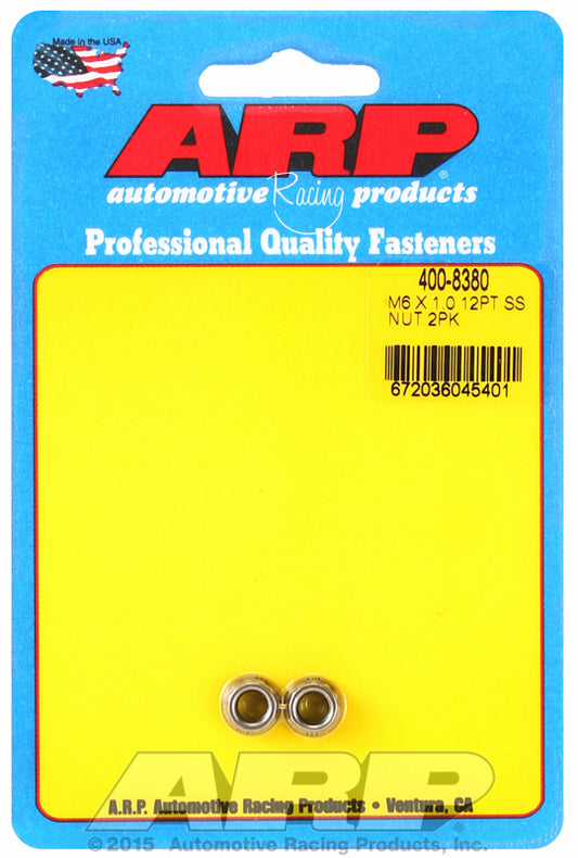 ARP 400-8380 M6 X 1.00 (M8 Wr) SS 12PT Nut Kit