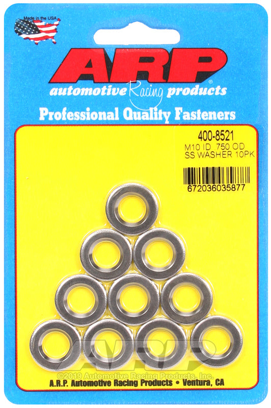 ARP 400-8521 M10ID .750OD SS Chamfer Washers