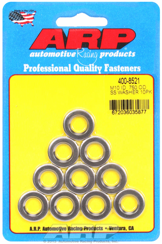ARP 400-8521 M10ID .750OD SS Chamfer Washers