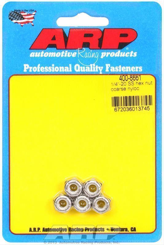 ARP 400-8661 1/4-20 SS Coarse Nyloc Hex Nut Kit