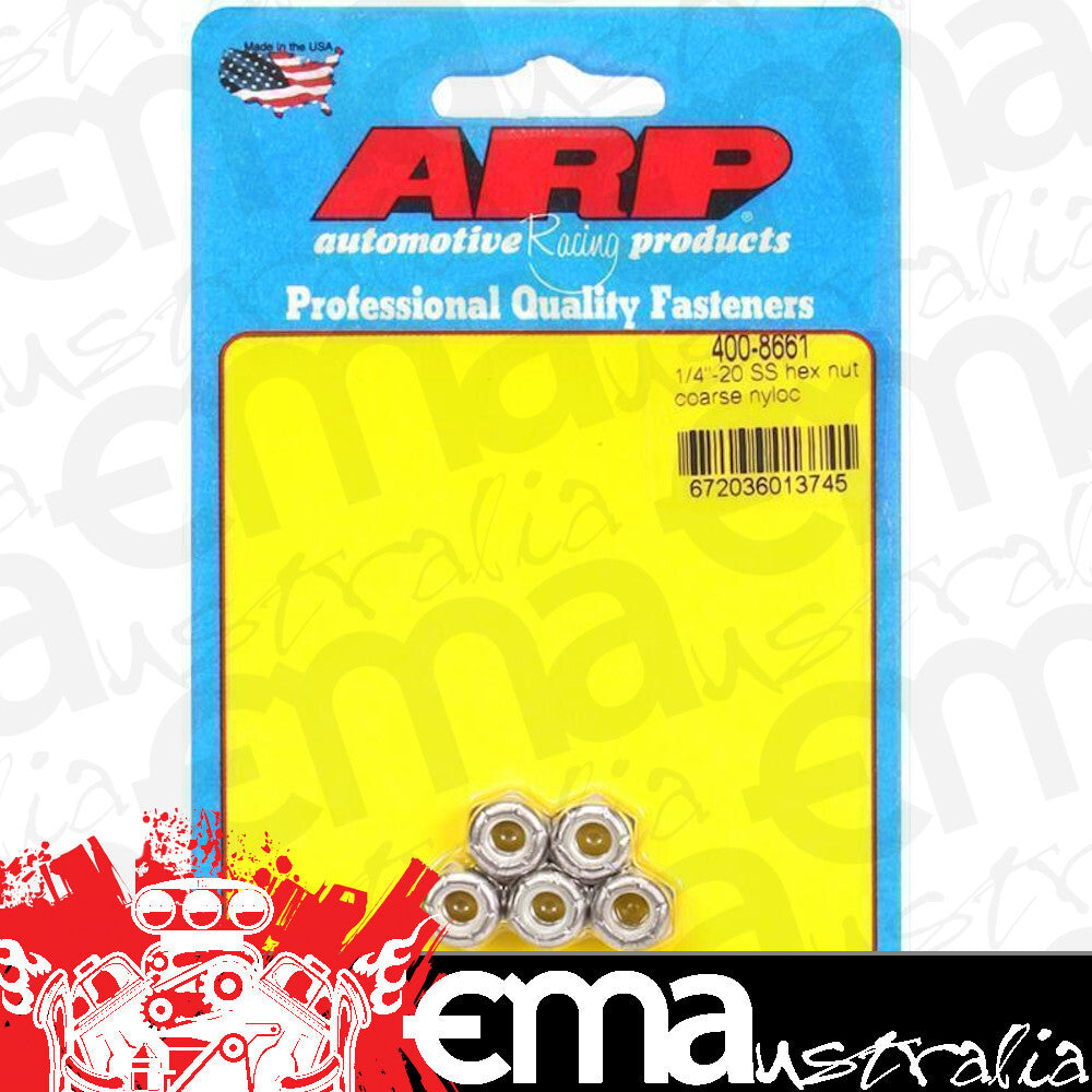 ARP 400-8661 1/4-20 SS Coarse Nyloc Hex Nut Kit