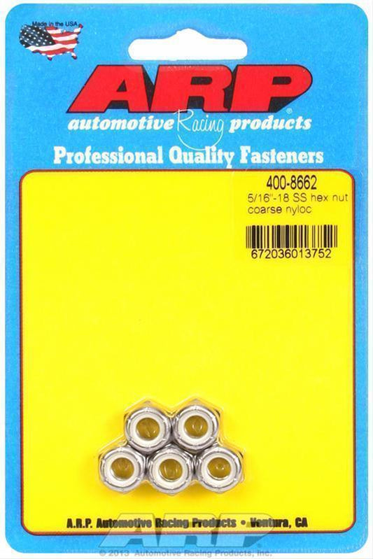 ARP 400-8662 5/16-18 SS Coarse Nyloc Hex Nut Kit